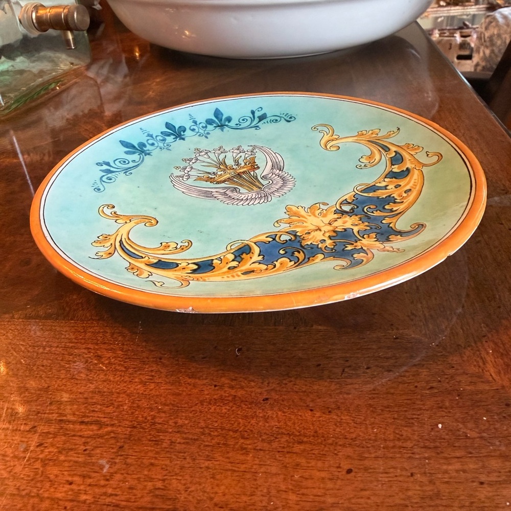 Vintage Ulysses Blouse Ornate French Blue and Gold Decorative Plate Emile Balon - Picture 6 of 6